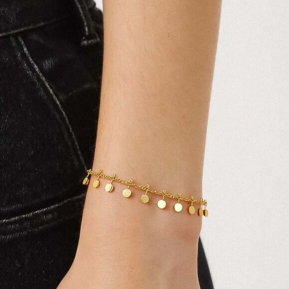 Kaylani 18K Gold Classic Round Charm Bracelet - Picture 2 of 5